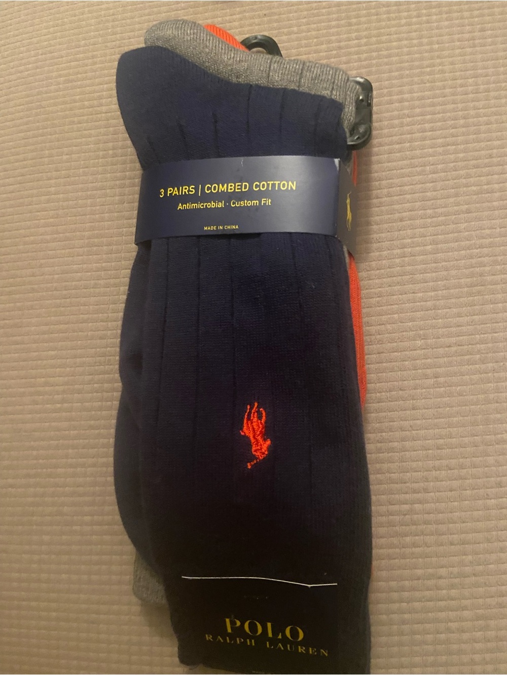 Polo by Ralph Lauren Crew Socks with Red Logo - 3 Pack